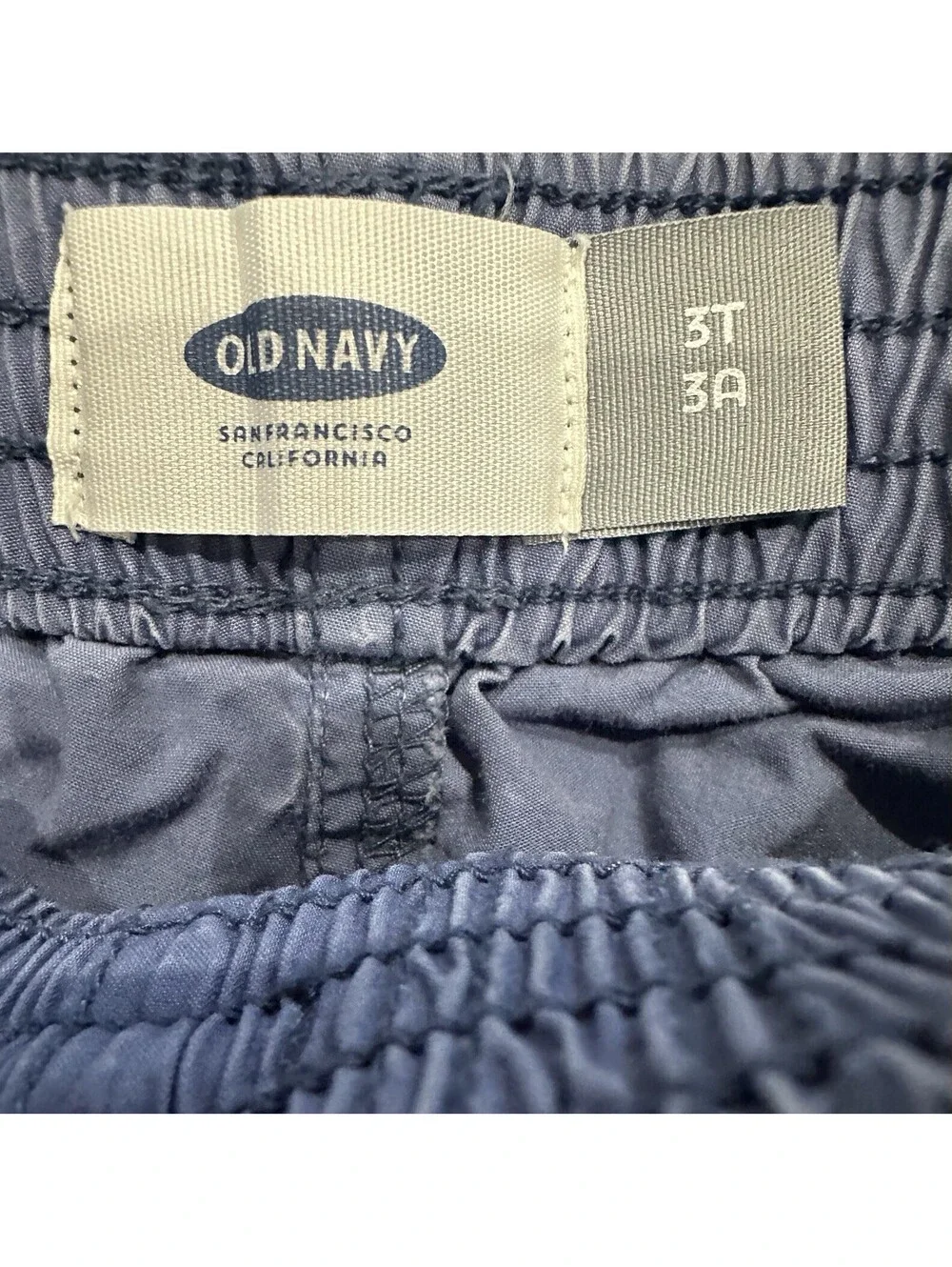 Gap & Old Navy Lot of 3 Toddler Cargo Shorts 3T Blue Orange Drawstring Pull-On
